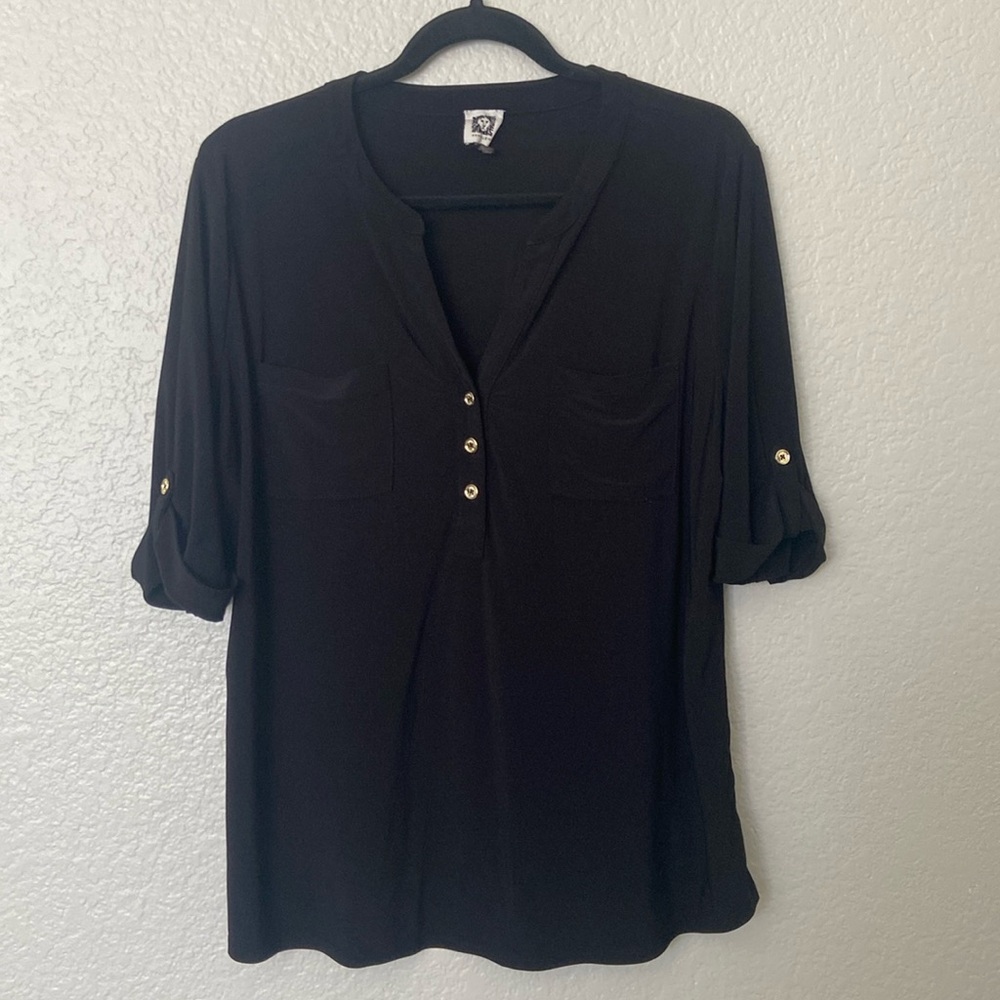 Anne Klein Black Blouse